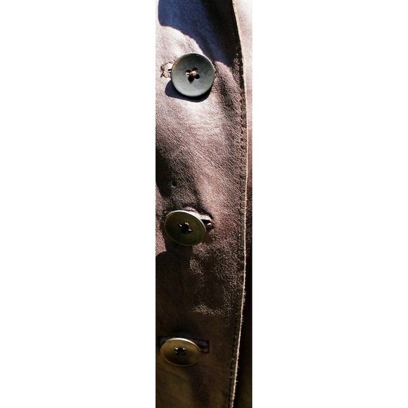 John Carlisle Vtg-look Leather Coat Long Womens Lg Steampunk Cosplay Brown Aged - Picture 2 of 12